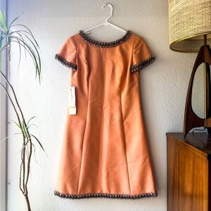 Incredible NWT Michele Dorian Beaded Silk Blend Cocktail Dress